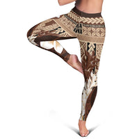 Samoa Teuila 2024 Leggings Samoan Siapo Pattern Brown Version - Polynesian Pride