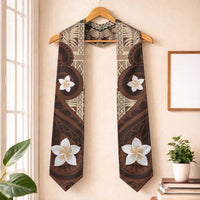 Samoa Teuila Graduation Stole Samoan Siapo Pattern Brown Version