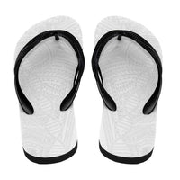 Samoan DNA Art Tattoo Flip Flops Polynesian Pattern All White LT03 - Polynesian Pride