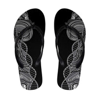 Samoan DNA Art Tattoo Flip Flops Polynesian Pattern Black Color LT03 Black - Polynesian Pride