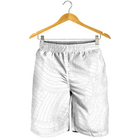 Samoan DNA Art Tattoo Shorts for Men Polynesian Pattern All White LT03 - Polynesian Pride