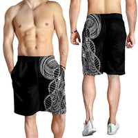 Samoan DNA Art Tattoo Shorts for Men Polynesian Pattern Black Color LT03 - Polynesian Pride