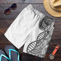 Samoan DNA Art Tattoo Shorts for Men Polynesian Pattern White Color LT03 White - Polynesian Pride