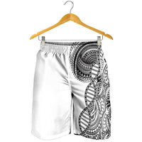 Samoan DNA Art Tattoo Shorts for Men Polynesian Pattern White Color LT03 - Polynesian Pride