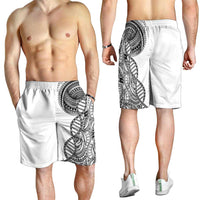 Samoan DNA Art Tattoo Shorts for Men Polynesian Pattern White Color LT03 - Polynesian Pride