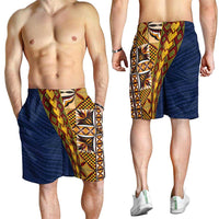 Samoan Siapo Shorts for Men Tatau Pattern Half Style LT03 - Polynesian Pride
