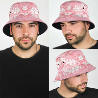 Soft Pink Mermaid Puakenikeni Maile Lei Bucket Hat LT01 - Polynesian Pride