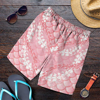 Soft Pink Mermaid Puakenikeni Maile Lei Shorts for Men LT01 Pink - Polynesian Pride