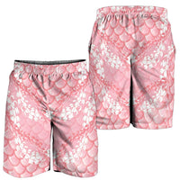 Soft Pink Mermaid Puakenikeni Maile Lei Shorts for Men LT01 - Polynesian Pride