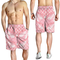 Soft Pink Mermaid Puakenikeni Maile Lei Shorts for Men LT01 - Polynesian Pride