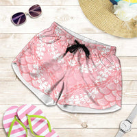 Soft Pink Mermaid Puakenikeni Maile Lei Shorts for Women LT01 Pink - Polynesian Pride
