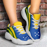 Solomon Islands Chunky Sneakers Flag-Inspired Curve Style LT05 - Polynesian Pride