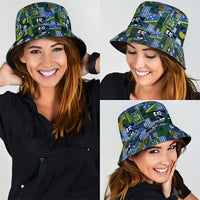 Solomon Islands Meri Kirihimete Bucket Hat Pacific Patchwork Xmas Vibes - Polynesian Pride