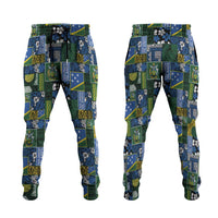 Solomon Islands Meri Kirihimete Jogger Pants Pacific Patchwork Xmas Vibes LT9 Blue - Polynesian Pride