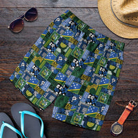Solomon Islands Meri Kirihimete Shorts for Men Pacific Patchwork Xmas Vibes LT9 Blue - Polynesian Pride