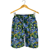 Solomon Islands Meri Kirihimete Shorts for Men Pacific Patchwork Xmas Vibes - Polynesian Pride