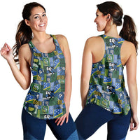 Solomon Islands Meri Kirihimete Women Racerback Tank Pacific Patchwork Xmas Vibes LT9 - Polynesian Pride