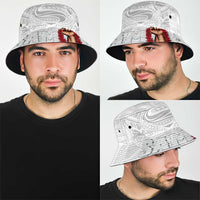 Super Samoa-Six Eight Five to The World Bucket Hat Traditional Samoan Tattoo All White LT03 - Polynesian Pride