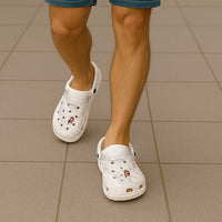 Super Samoa-Six Eight Five to The World Clogs Shoes Traditional Samoan Tattoo All White