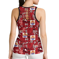 Tahiti Oaoa I Teie Noera Hollow Tank Top Pacific Patchwork Xmas Vibes - Polynesian Pride