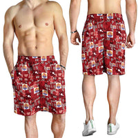 Tahiti Oaoa I Teie Noera Shorts for Men Pacific Patchwork Xmas Vibes LT9 - Polynesian Pride