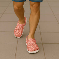 Tahiti Puatou Tiare Floral Clogs Shoes Monstera Palm Tropical Leaves - Polynesian Pride