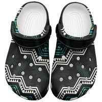 Taniko Aotearoa Mix Paua Shell Clogs Shoes Niho Taniwha Turquoise Glitter - Polynesian Pride