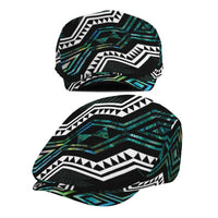 Taniko Aotearoa Mix Paua Shell Jeff Hat Niho Taniwha Turquoise Glitter LT01 - Polynesian Pride