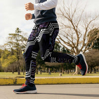 Taniko Aotearoa Mix Paua Shell Jogger Pants Niho Taniwha Lilac Glitter LT01 - Polynesian Pride