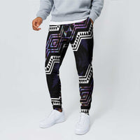 Taniko Aotearoa Mix Paua Shell Jogger Pants Niho Taniwha Lilac Glitter LT01 - Polynesian Pride