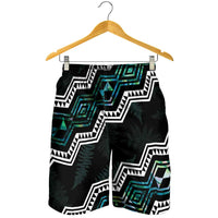 Taniko Aotearoa Mix Paua Shell Shorts for Men Niho Taniwha Turquoise Glitter LT01 - Polynesian Pride