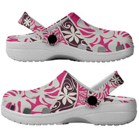 Tarona Tahiti Tiare Monstera Clogs Shoes Polynesian Pattern Curve Style - Polynesian Pride