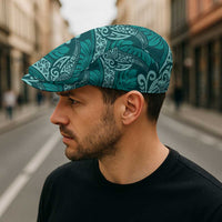 Teal Monstera Jeff Hat Polynesian Tribal Pattern - Polynesian Pride