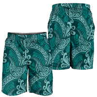 Teal Monstera Shorts for Men Polynesian Tribal Pattern LT01 - Polynesian Pride