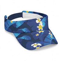 Teal Purple Banana Leaf Hawaii Sun Visor Cap Lau Maia Plumeria Tropical Summer Vibes LT14 Universal Fit Teal Purple - Polynesian Pride