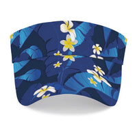 Teal Purple Banana Leaf Hawaii Sun Visor Cap Lau Maia Plumeria Tropical Summer Vibes LT14 - Polynesian Pride