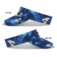 Teal Purple Banana Leaf Hawaii Sun Visor Cap Lau Maia Plumeria Tropical Summer Vibes LT14 - Polynesian Pride