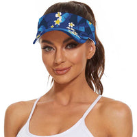 Teal Purple Banana Leaf Hawaii Sun Visor Cap Lau Maia Plumeria Tropical Summer Vibes LT14 - Polynesian Pride