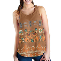 Terracotta Batik Papua-inspired Pattern Women Racerback Tank - Polynesian Pride