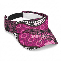 Think Pink Breast Cancer Awareness Sun Visor Cap Butterfly Aboriginal Mix Polynesian Pattern LT14 Universal Fit Pink - Polynesian Pride