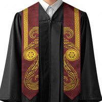 Tonga Ha'apai High School Graduation Stole Ngatu and Maori Ethnic Tribal Pattern LT03 - Polynesian Pride