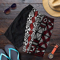 Tonga Ngatu Art Tattoo Polynesian Shorts for Men LT03 Black - Polynesian Pride
