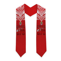 Tonga Rugby Graduation Stole Ngatu Motifs and Pacific Patterns LT03 - Polynesian Pride