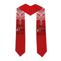 Tonga Rugby Graduation Stole Ngatu Motifs and Pacific Patterns LT03 - Polynesian Pride