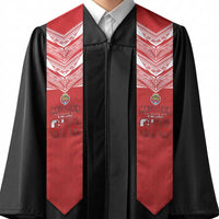 Tonga Rugby Graduation Stole Ngatu Motifs and Pacific Patterns LT03 - Polynesian Pride