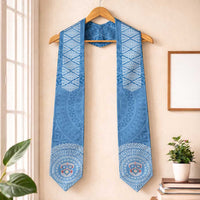 Tonga Tupou Toloa Kolisi Graduation Stole Simple Ngatu LT7 One Size Royal Blue - Polynesian Pride