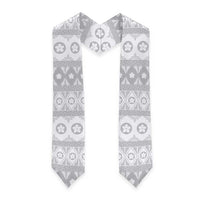 Tonga White Sunday Graduation Stole Tongan Ngatu Siale Pattern LT05 - Polynesian Pride