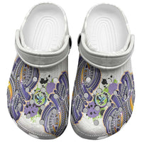Traditional Art Hawaiian Kakau Tattoos Clogs Shoes Graffiti Style LT03 White - Polynesian Pride