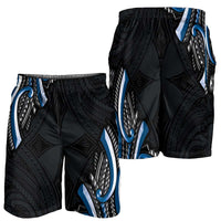 Traditional Art Hawaiian Kakau Tattoos Shorts for Men Blue Color LT03 - Polynesian Pride