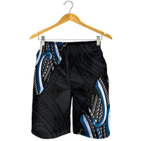 Traditional Art Hawaiian Kakau Tattoos Shorts for Men Blue Color LT03 - Polynesian Pride
